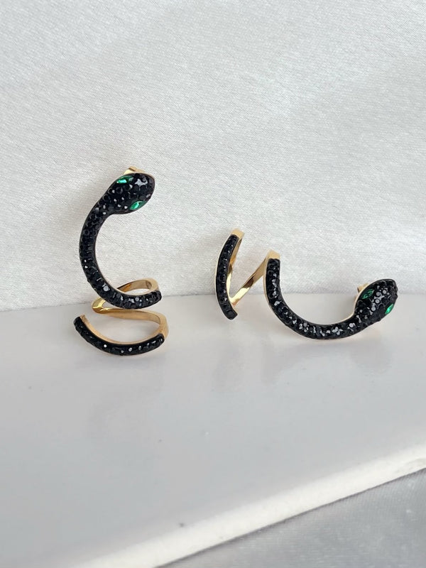 Black Luxe Serpenti Earrings
