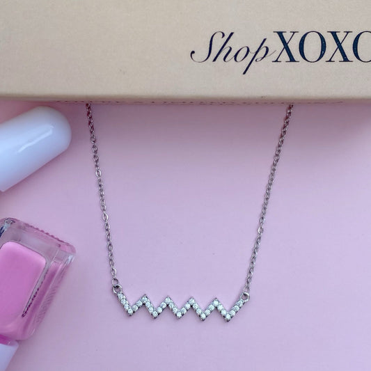 Chevron Silver Necklace