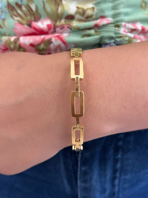 Classic Gold Link Stack Band