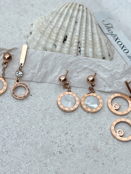 Rose Set of 3 Earrings