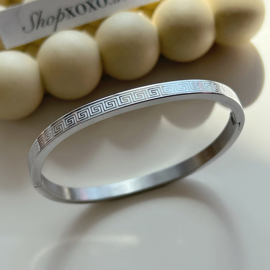 Silver Maze Stack Band • Extra Small