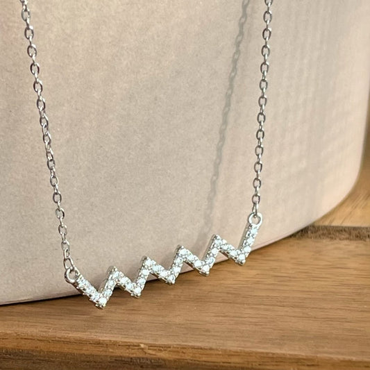 Chevron Silver Necklace