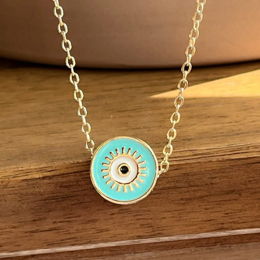 Blue Funky Eye Necklace