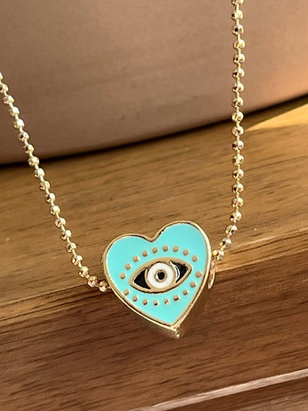Blue Heart Pop Necklace