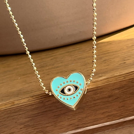 Blue Heart Pop Necklace