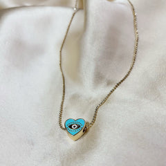 Blue Heart Pop Necklace