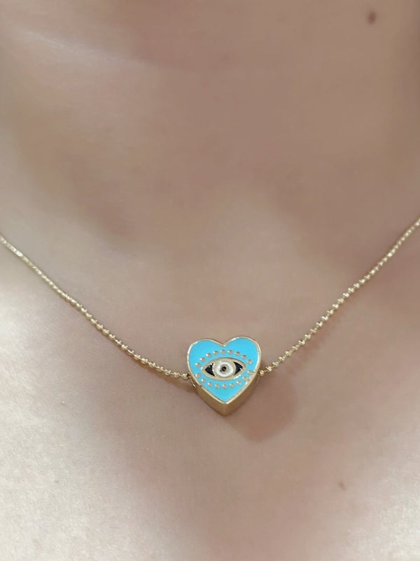 Blue Heart Pop Necklace