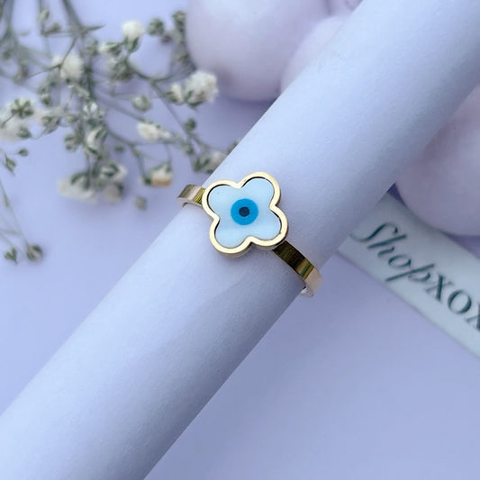 Flower Evil Eye Ring