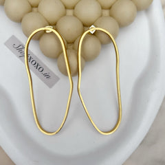 Gold Abstract Line Oversized Earrings
