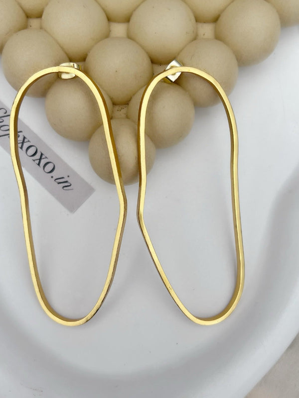 Gold Abstract Line Oversized Earrings