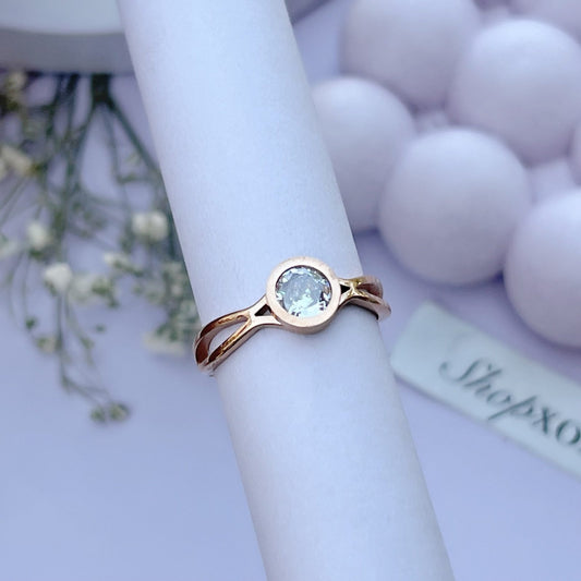 Rose Solitaire Ring