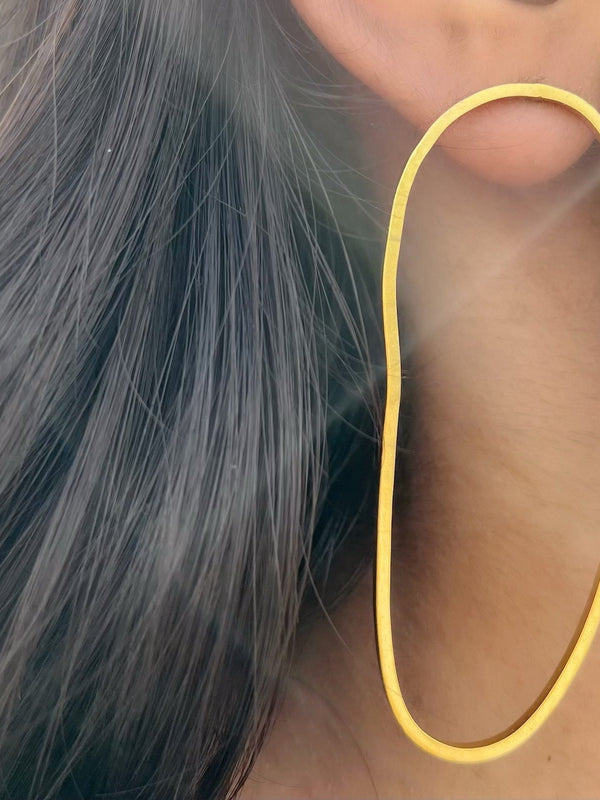 Gold Abstract Line Oversized Earrings