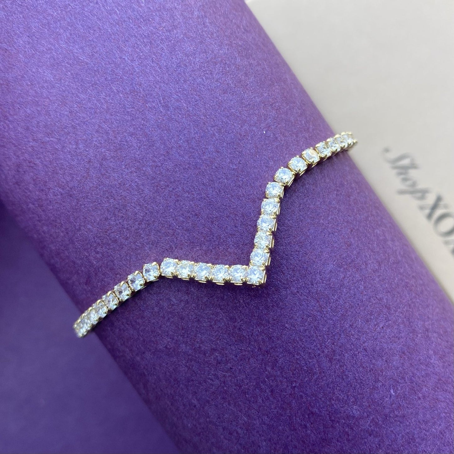 Gold V Drawstring Bracelet
