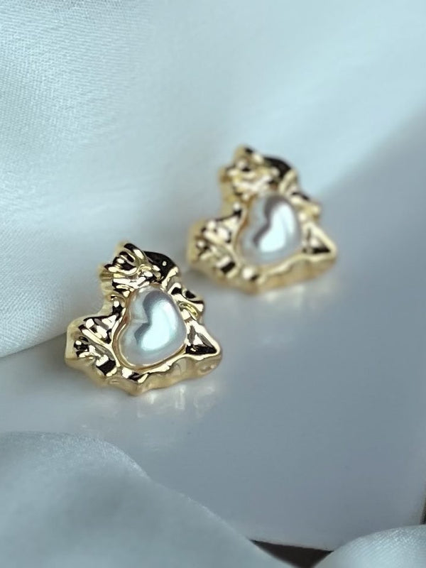 Gilded Heart Earrings