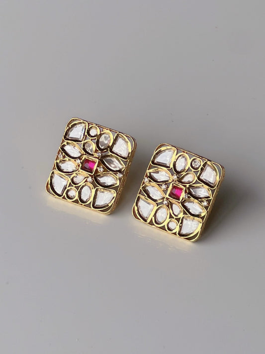 Oorja Polki Pink Earrings