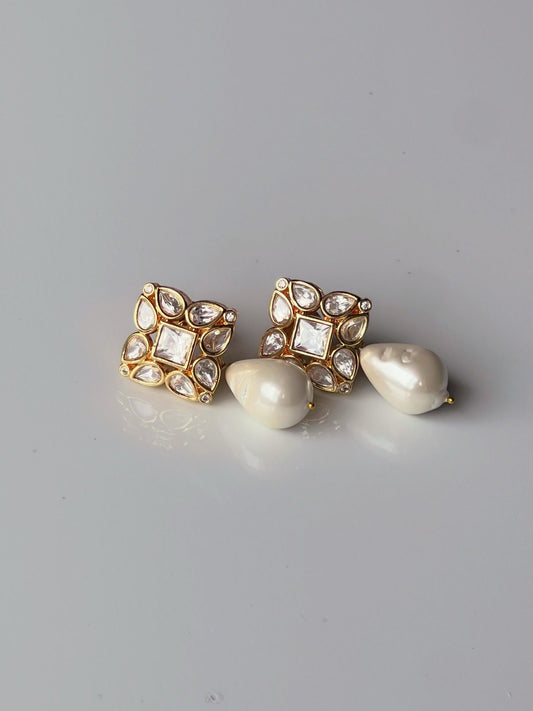 Pearl Polki Earrings