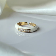 White Gold Enamel Ring