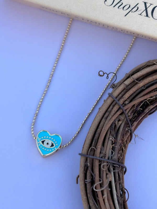 Blue Heart Pop Necklace