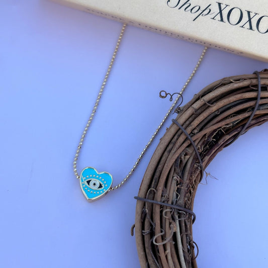 Blue Heart Pop Necklace