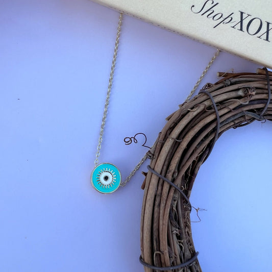 Blue Funky Eye Necklace