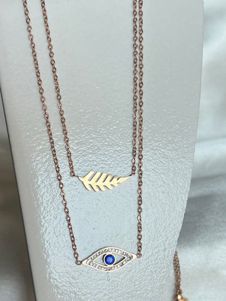 Sleek Eye Layered Necklace