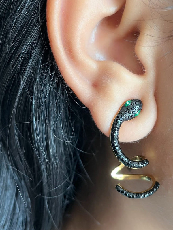 Black Luxe Serpenti Earrings