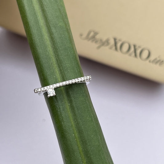 Silver Dot Dash Ring