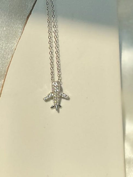 Wanderlust Silver Airplane Necklace