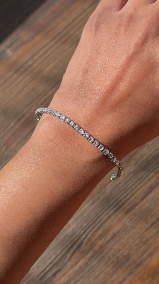 Luxe Micro Diamonds Silver Tennis Bracelet