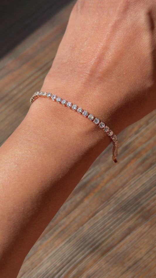 Micro Diamonds Rose Tennis Bracelet